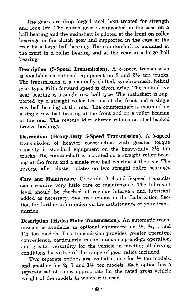1956 Chevrolet Trucks Operators Manual Page 76